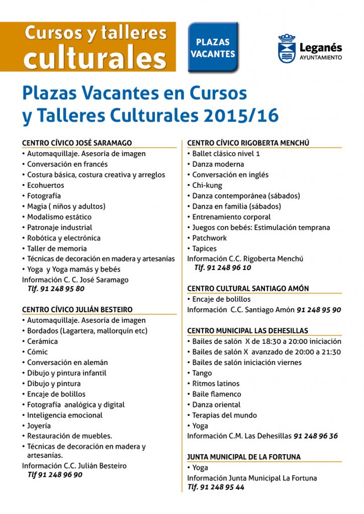 talleres culturales leganes
