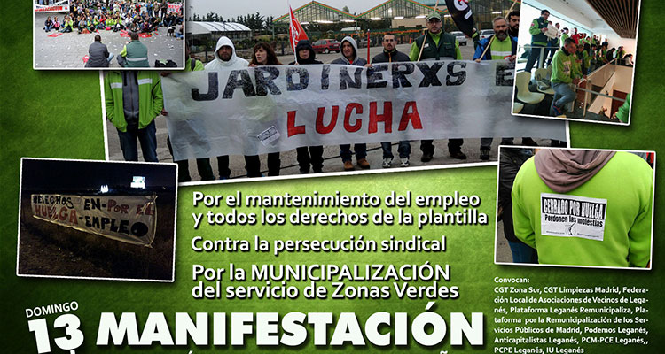 Los trabajadores de zonas verdes marcharán por la municipalización de servicios