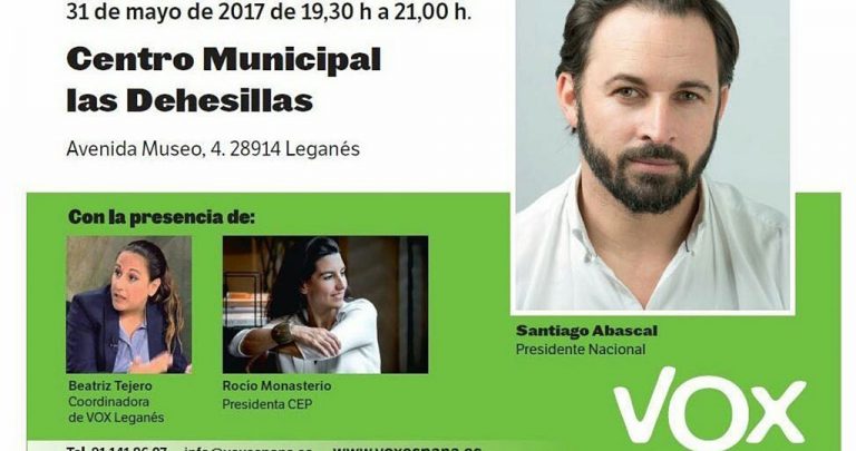 Santi Abascal arropará a la directiva de VOX Leganés en su acto de presentación