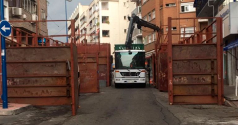 El Ayuntamiento retira las talanqueras una semana después de las fiestas de Leganés