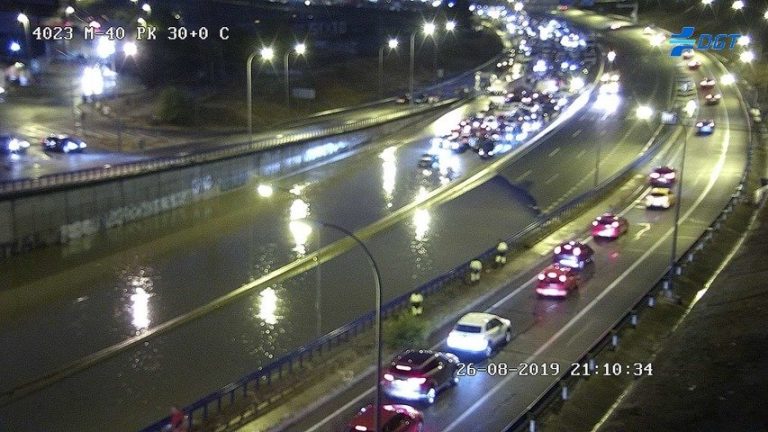 Problemas en el tráfico por la tormenta en Leganés
