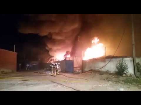 Incendio en una nave del Polígono Industrial de Polvoranca