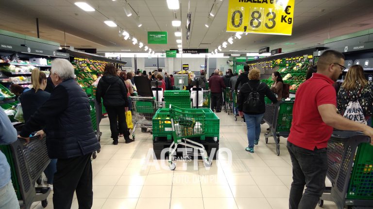 Supermercados saturados en Leganés como respuesta a las medidas por coronavirus