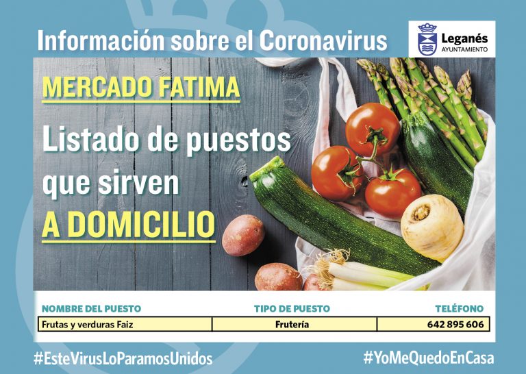 El Ayuntamiento facilita un listado con los comercios de Leganés con servicio a domicilio durante la cuarentena