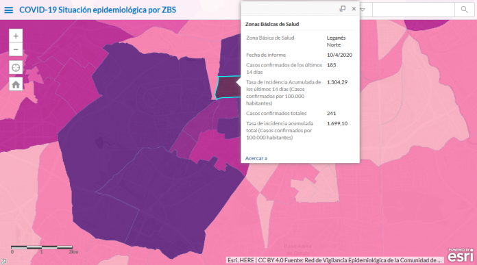 Mapa Leganes Datos Coronavirus