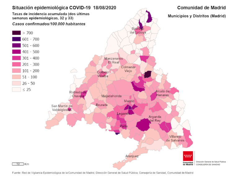 Leganés cuadruplica sus datos de casos COVID19 activos: 216