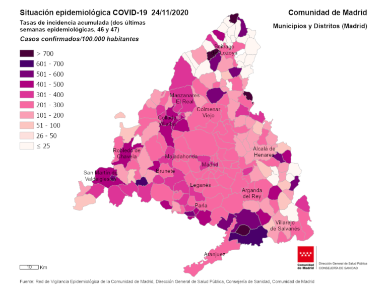 COVID19 | Leganés sube su incidencia acumulada pero se mantiene lejos de los 300