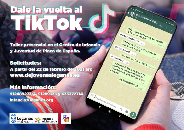‘Dale la vuelta al TikTok’, el taller que servirá de espacio de reflexión para los jóvenes de Leganés