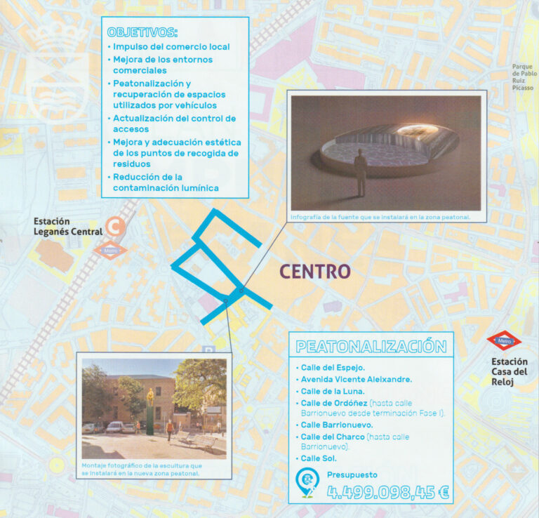 Comienza la peatonalización de la calle Luna de Leganés tras 2 años