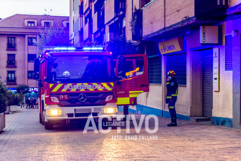 Incendio en un cuarto de contadores de un edificio de viviendas de Leganés