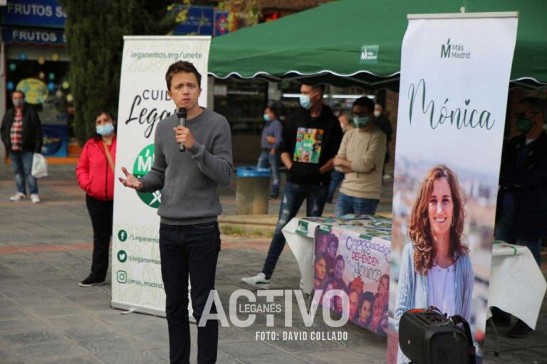 Íñigo Errejón (Más País) llama a votar en su visita a Leganés