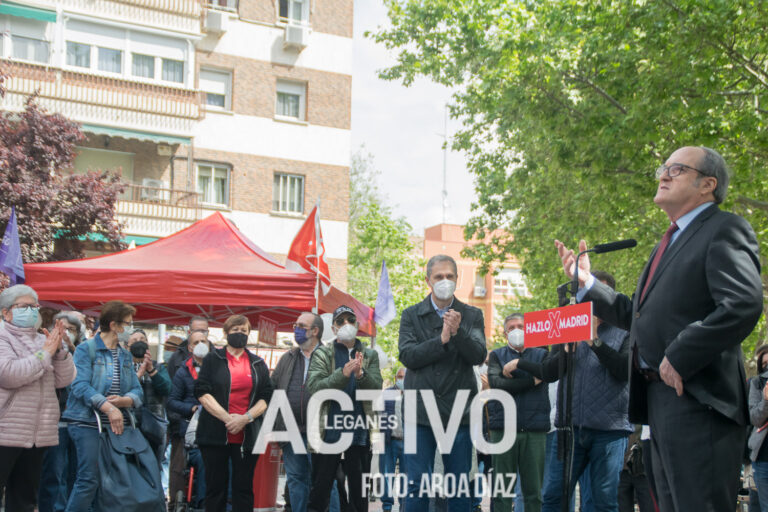 Ángel Gabilondo (PSOE) en Leganés: «Que haya pobreza en la Comunidad de Madrid es una vergüenza»