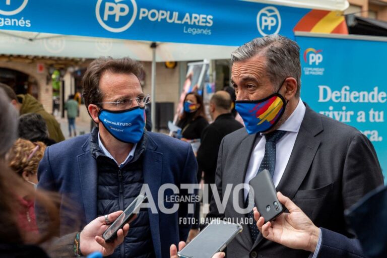 Enrique López, candidato del PP a la Comunidad de Madrid, visita Leganés