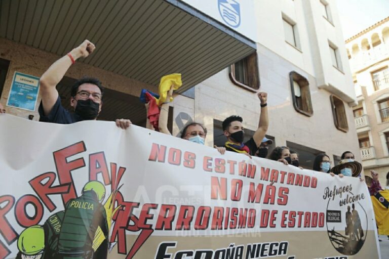 El pueblo colombiano grita contra la represión de su país en Leganés