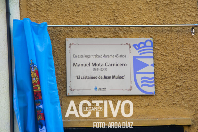 ‘El Castañero de Juan Muñoz’ ya tiene su placa en Leganés