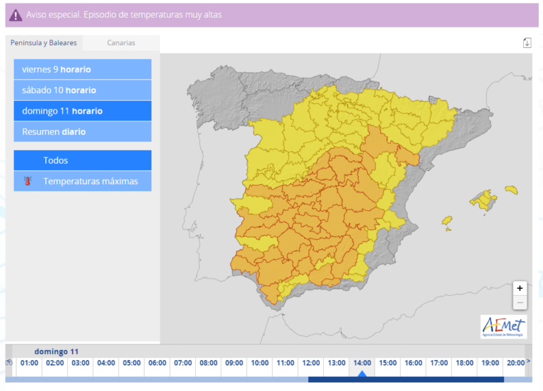 Leganés llegará a los 42ºC este fin de semana activando la alerta naranja