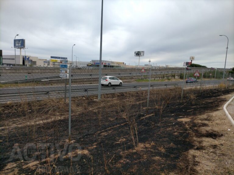 Un nuevo incendio arrasa parte del arcén frente a la Ciudad del Automóvil