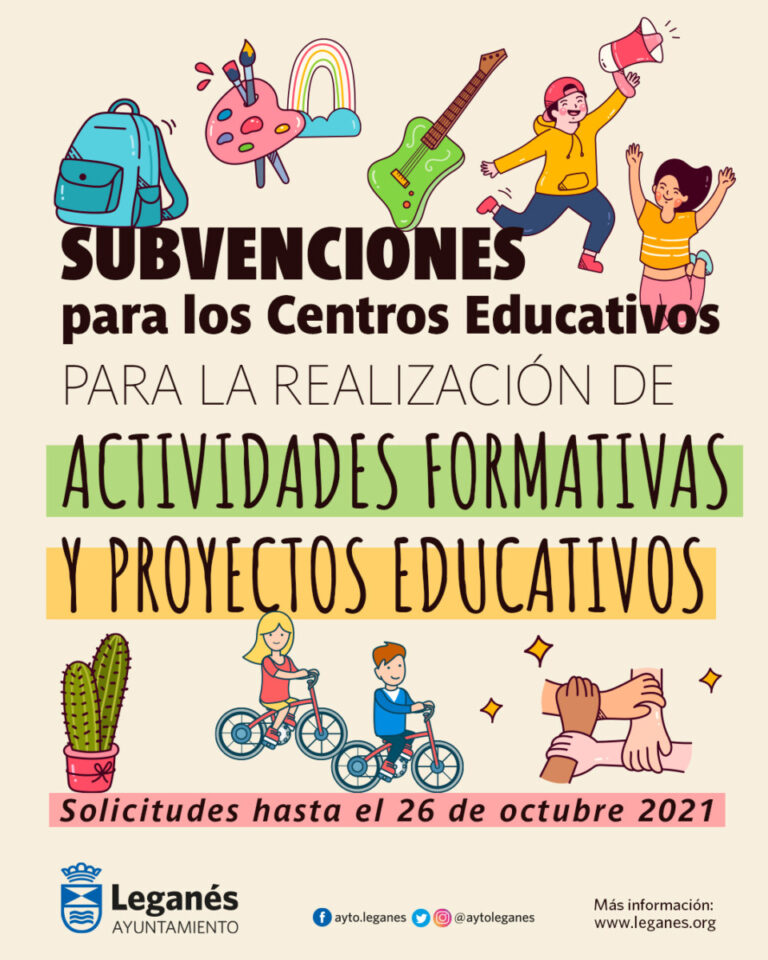 El Ayuntamiento de Leganés destina 500.000 euros para proyectos educativos