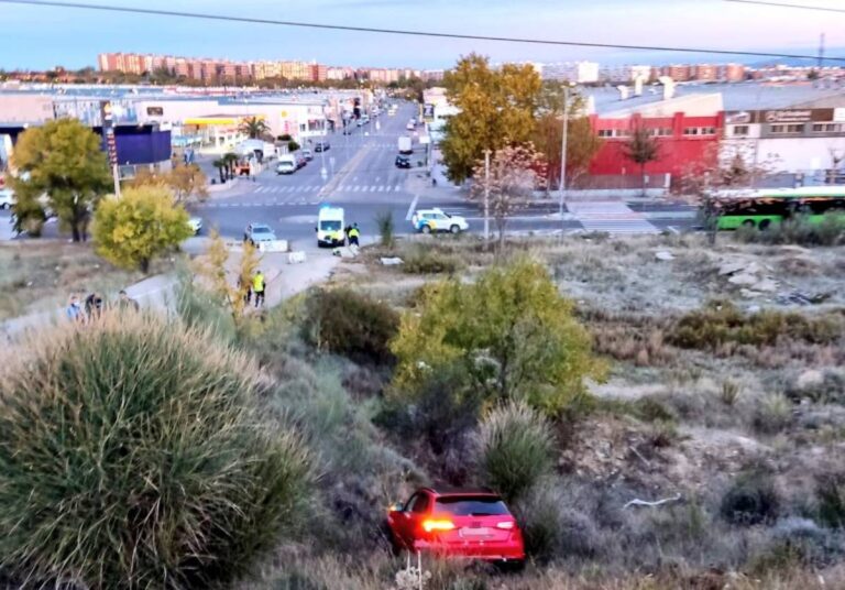 Un herido en el estrepitoso accidente de coche entre Leganés y Alcorcón