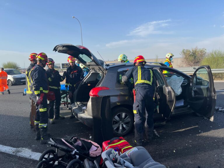 Seis heridos en un accidente múltiple en la M-45 en Leganés