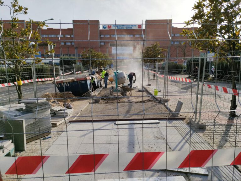 Obras de mejora de acceso del Hospital Severo Ochoa de Leganés