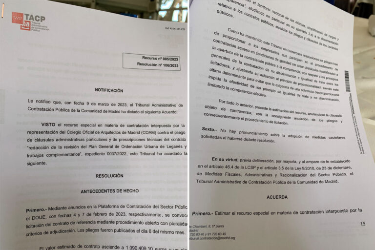 Derribado por el Tribunal de Contratación el nuevo proyecto de planeamiento urbanístico