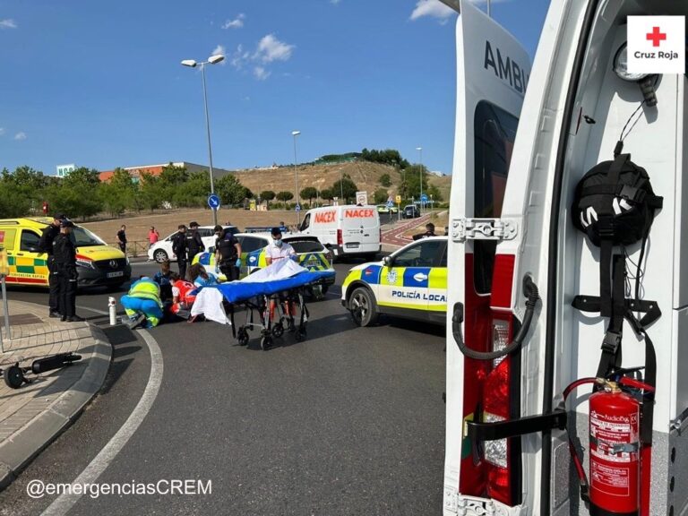 Herido grave tras un accidente en patinete en Leganés