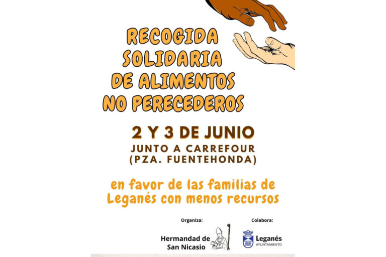 La Hermandad de San Nicasio realiza una recogida de alimentos en Leganés