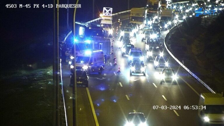 Un grave accidente en la salida de Leganés la M45 afecta a la circulación