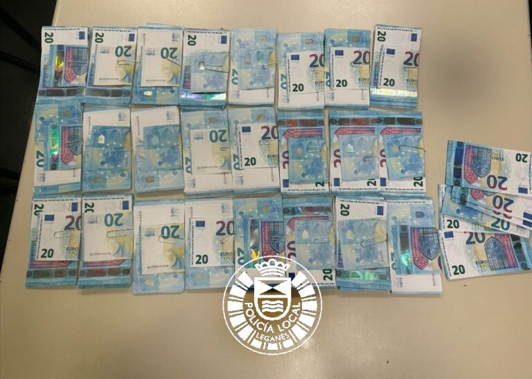 Persecución en Leganés: Incautados 4.960 euros en billetes falsos