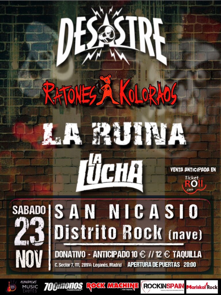 Festival de rock en San Nicasio: Desastre, Ratones Koloraos, La Lucha y La Ruina