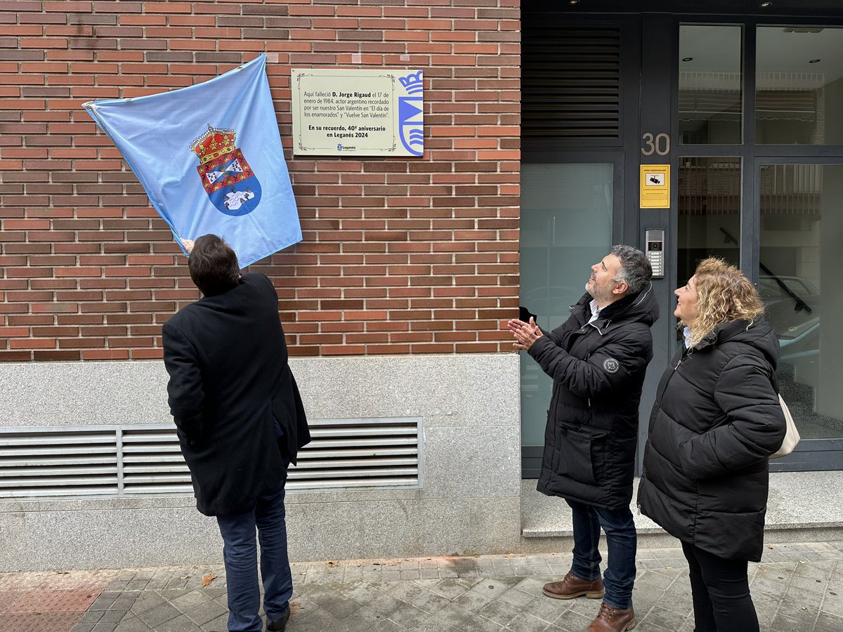 El actor Jorge Rigaud ya tiene una placa en su honor en Leganés