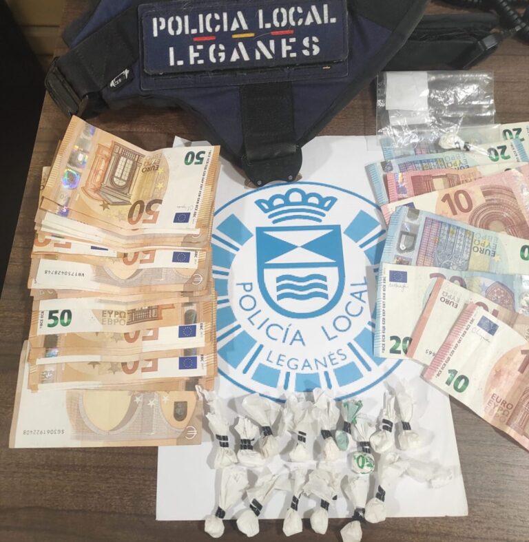 Dos detenidos en Leganés con cocaína lista para su venta y 1.500 €
