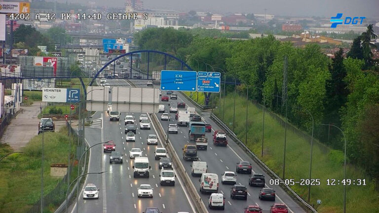 Fuertes retenciones en la A42 entre Leganés y Getafe
