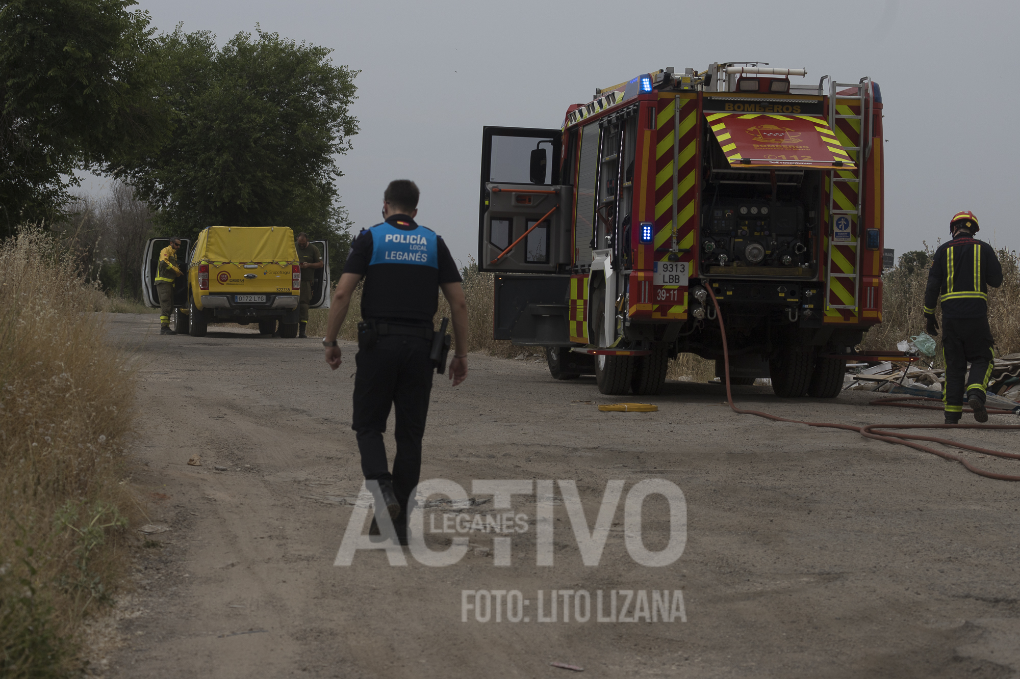 incendio pastos bomberos policia local leganes