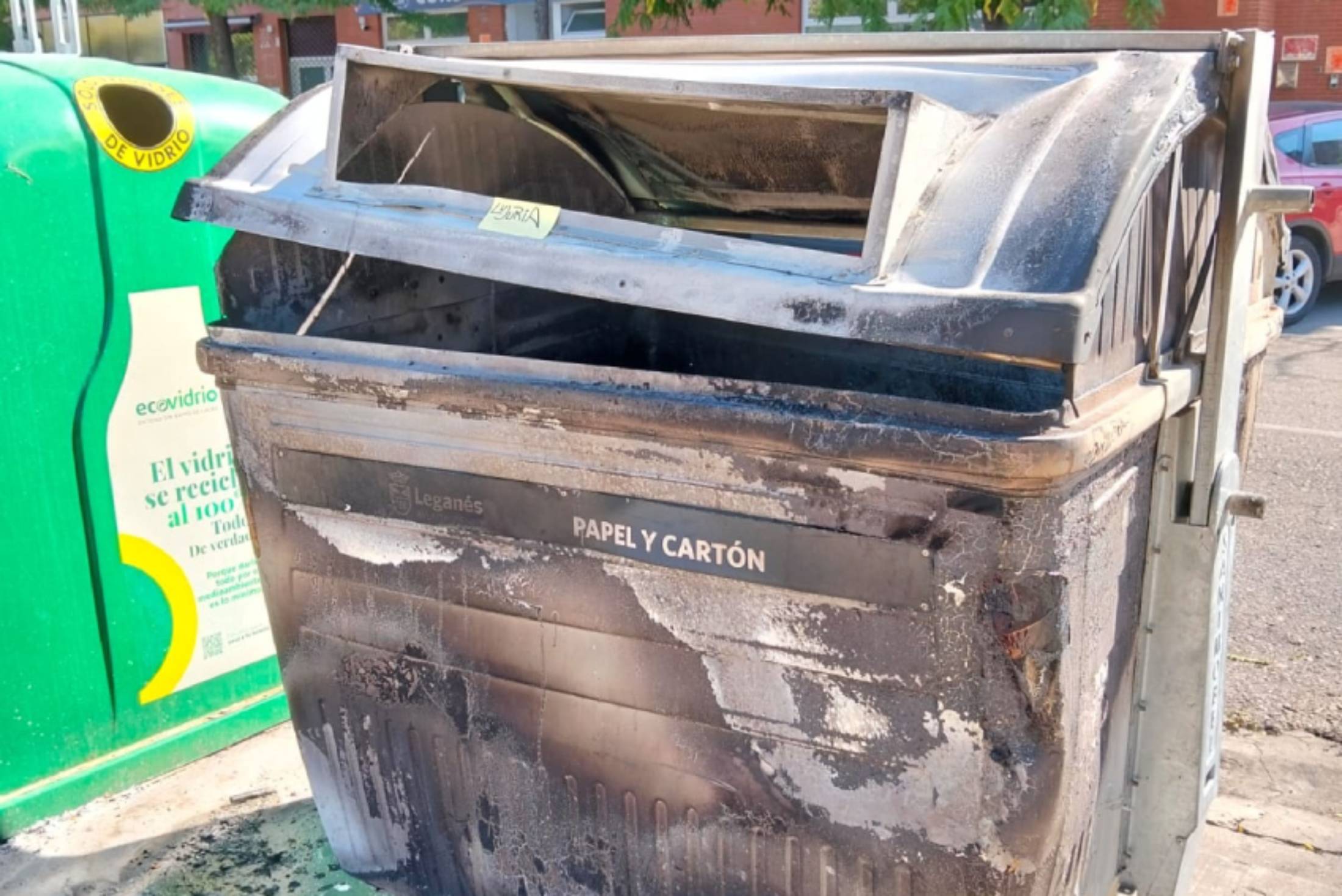 contenedor quemado leganes norte