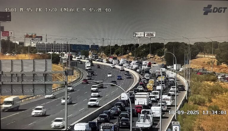Un accidente en la M-40 a la altura de Leganés deja varios heridos leves