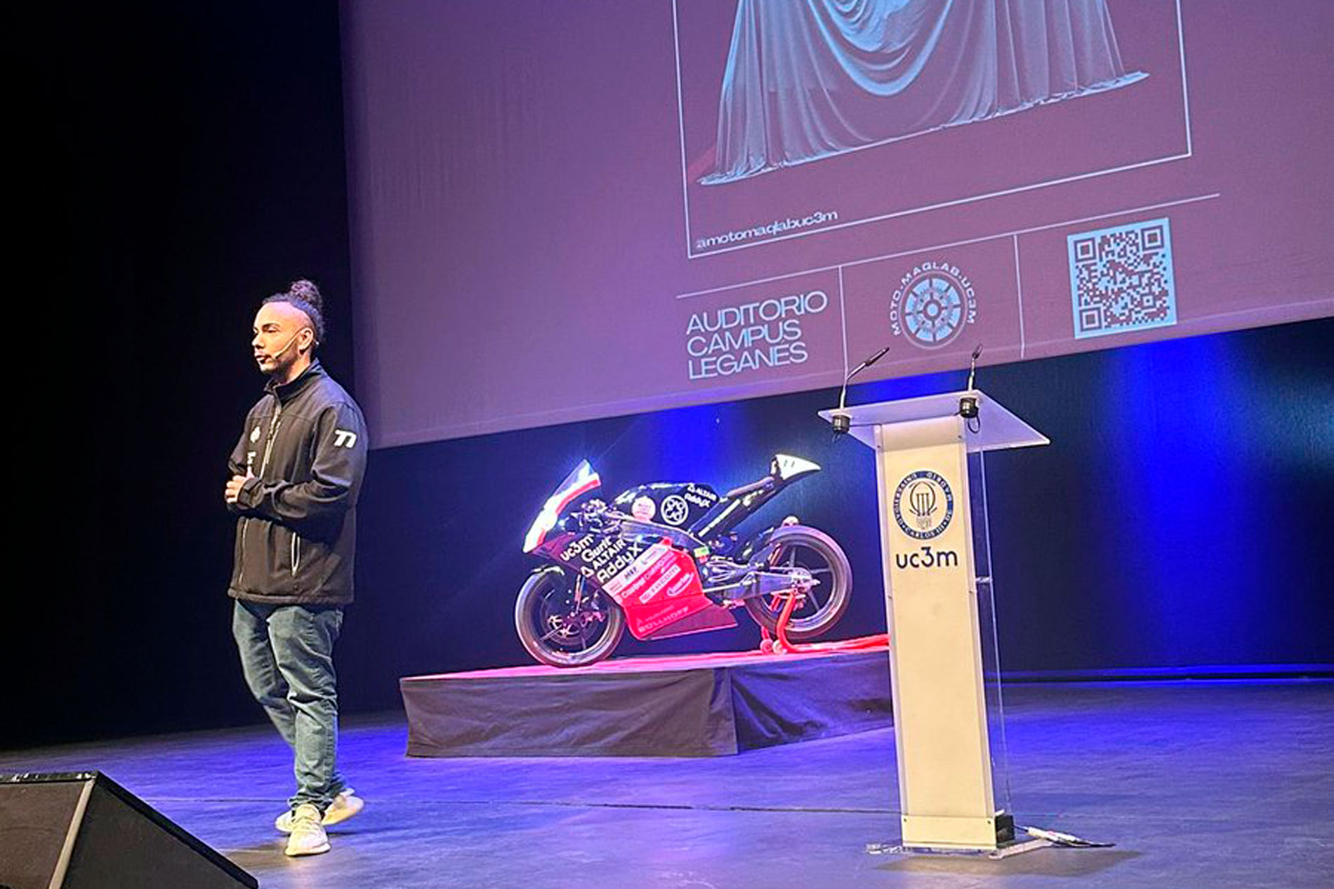 Presentación de la moto MS8 de la UC3M en Leganés