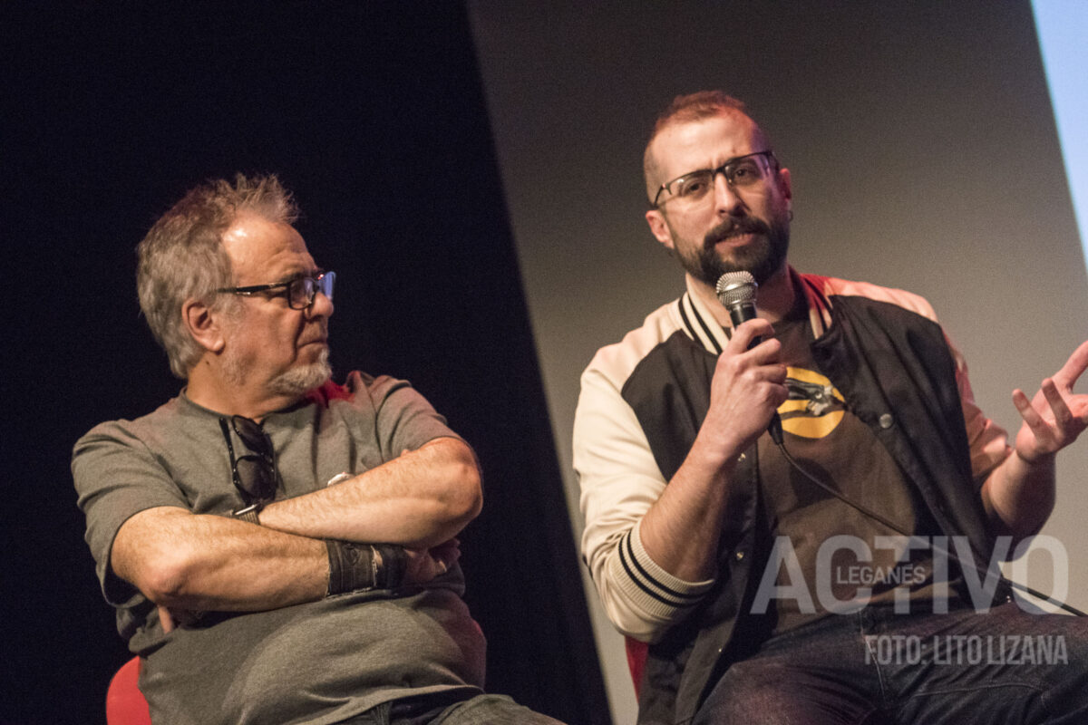 Presentación del cómic 7291 en Leganés Javier Quintas (izq) y Boris Ramírez (der)