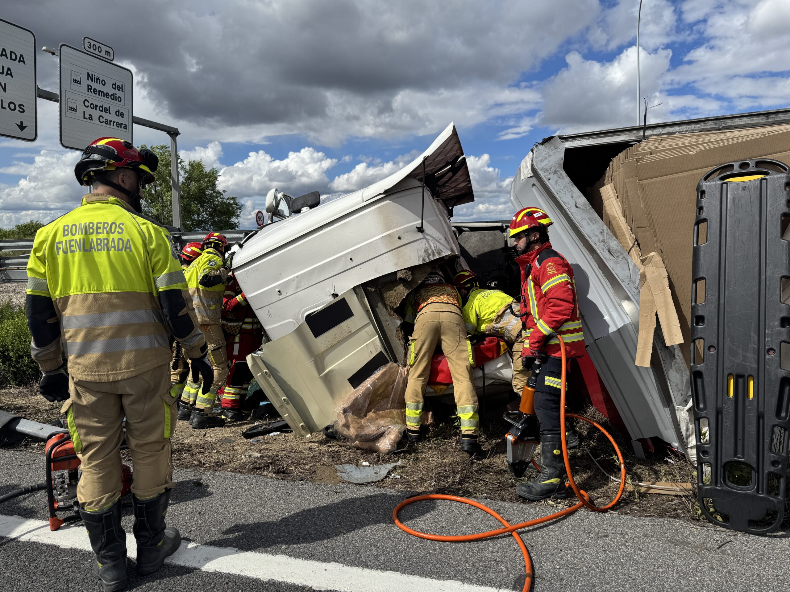 accidente en leganés camion m407