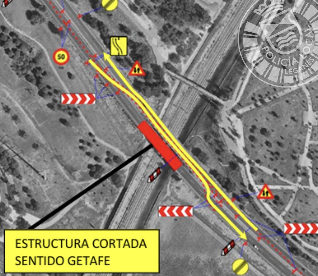 Cortes de tráfico en la M-406