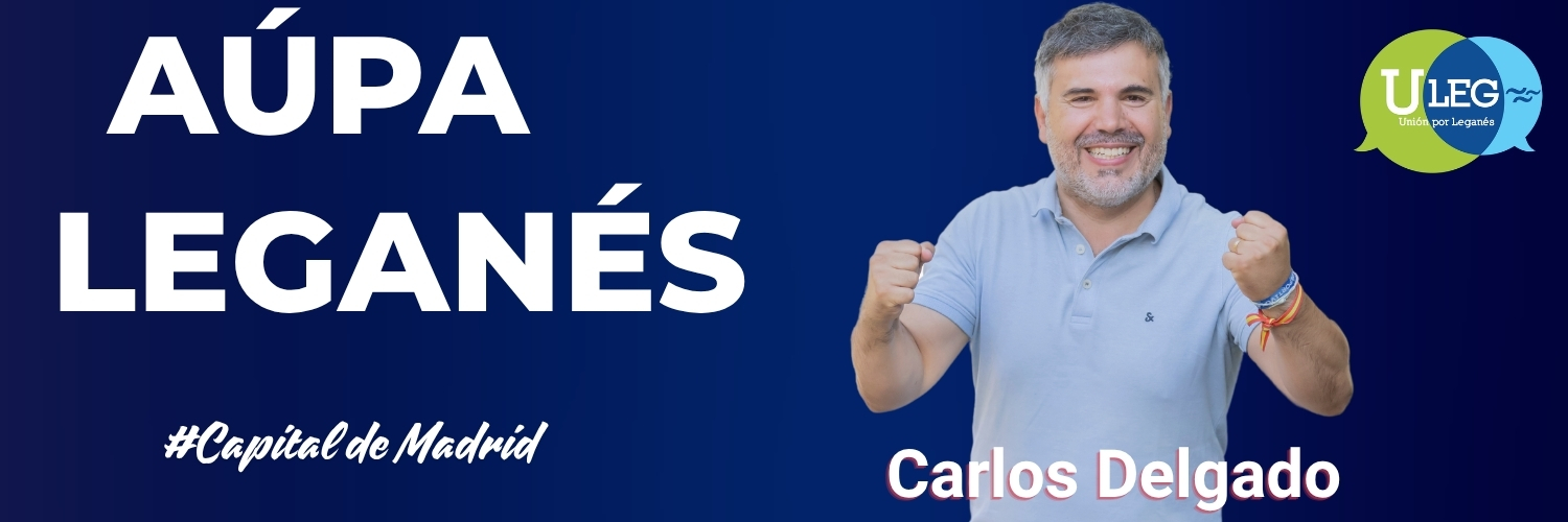 Banner ULEG con el lema "Aúpa Leganés, Capital de Madrid"